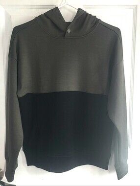 JACKSON Boy's Two-Tone Washed Long Sleeve Hooded Sweater- Green & Black/ 10003